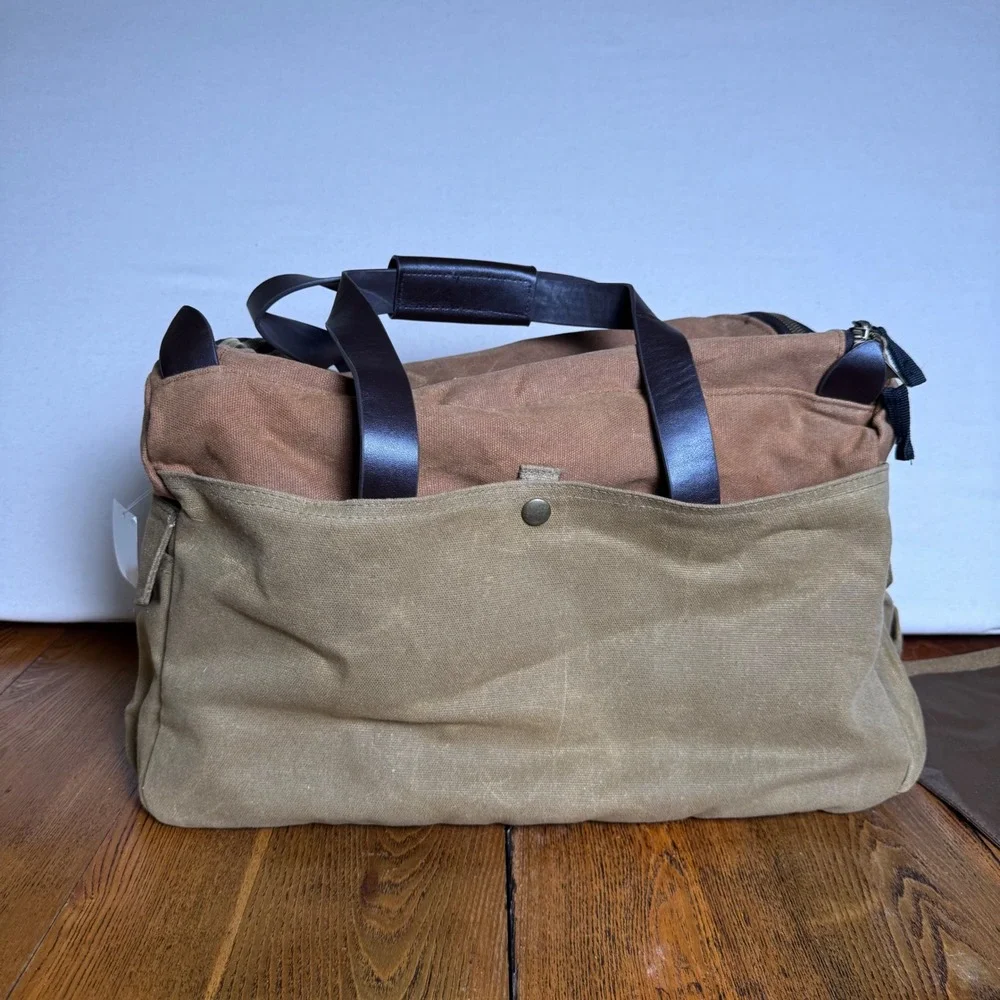 NWT NRA Vintage Wax Canvas Duffle Range Bag Tan Brown (No Carry Strap) 16x9x7